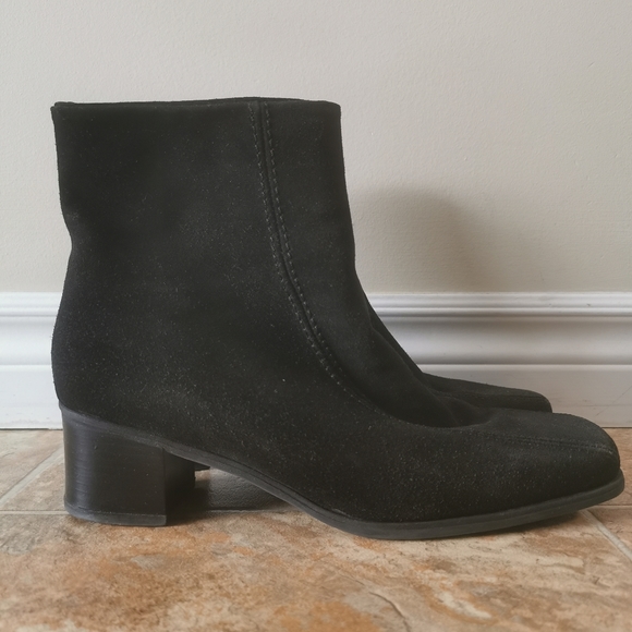 La Canadienne block heel sued boots - Picture 1 of 6